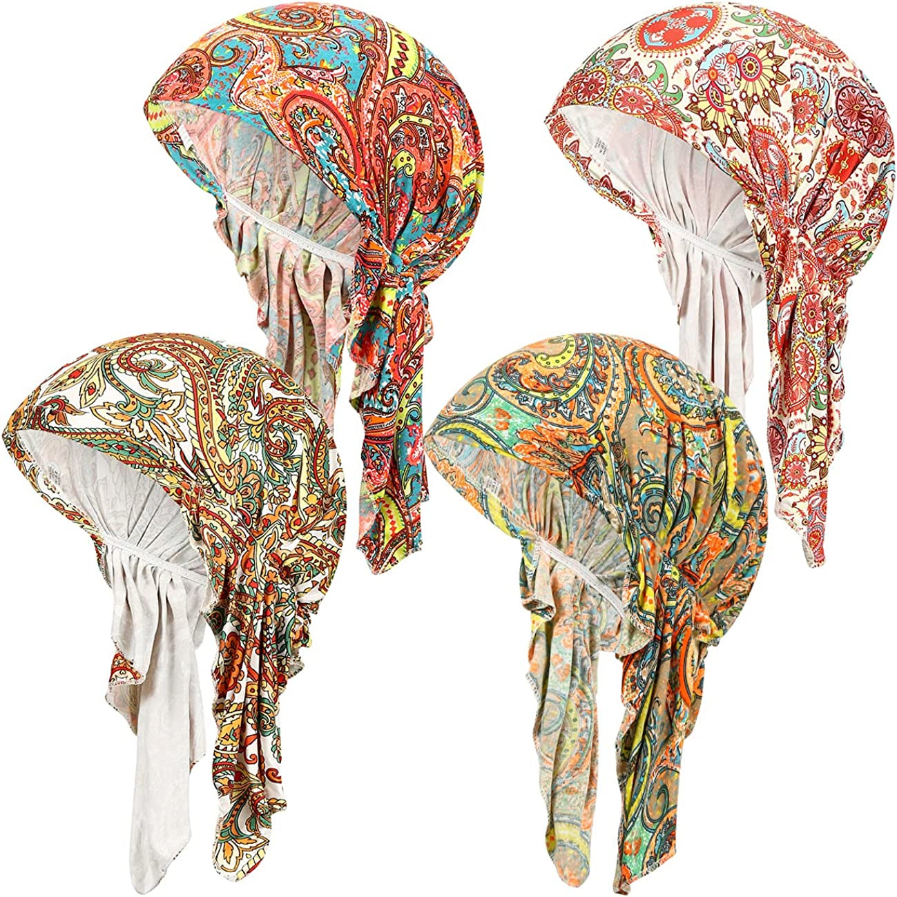 Summer Chemo Scarf Lightweight Silky Beanie Ruffle Cap Cancer Headwear for Womens Apparel & Accessories > Clothing Accessories > Headwear DancMolly Style H  