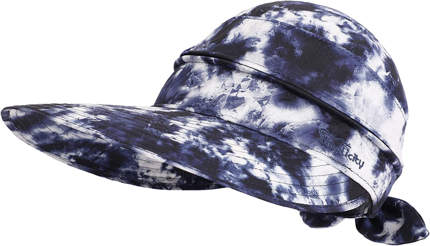 Simplicity Hats for Women UPF 50+ UV Sun Protective Convertible Beach Visor Hat Apparel & Accessories > Clothing Accessories > Hats Simplicity White Black Dark Blue One Size 
