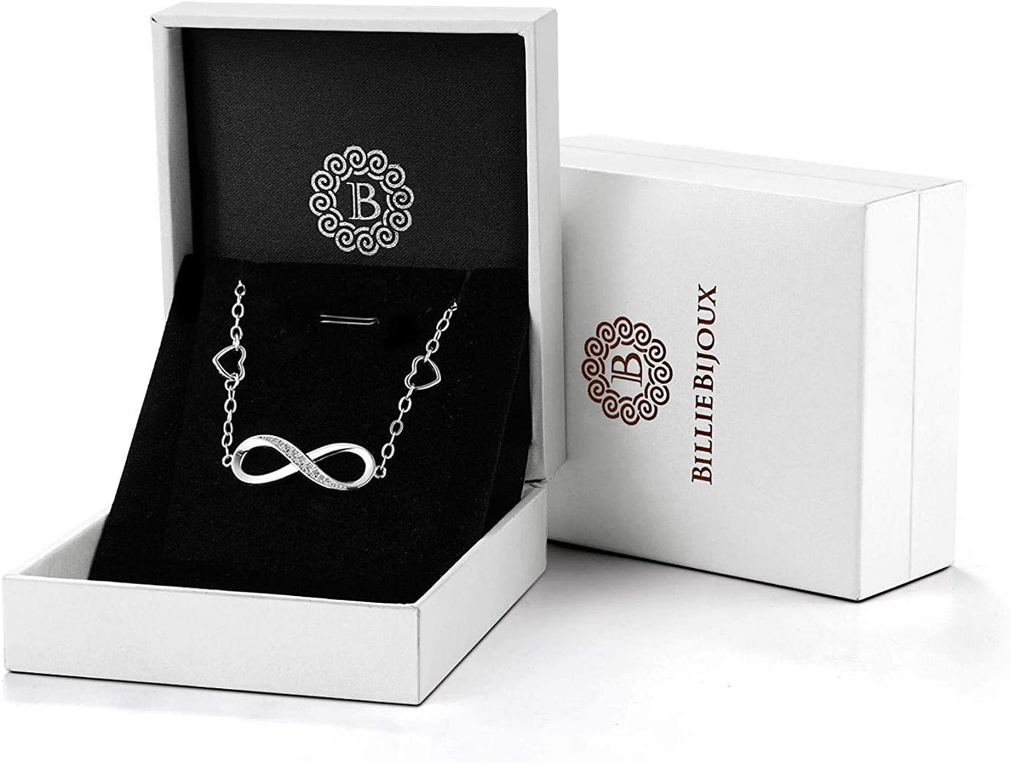 Billie Bijoux Womens 925 Sterling Silver Infinity Endless Love Symbol Charm Adjustable Bracelet Mother'S Day Gift for Wife Women Girls Mom Apparel & Accessories > Jewelry > Bracelets Billie Bijoux   