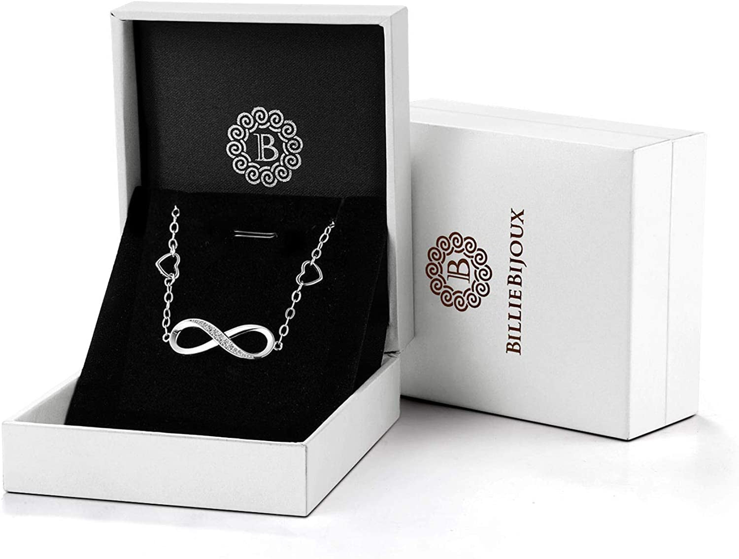 Billie Bijoux Womens 925 Sterling Silver Infinity Endless Love Symbol Charm Adjustable Bracelet Mother'S Day Gift for Wife Women Girls Mom Apparel & Accessories > Jewelry > Bracelets Billie Bijoux   