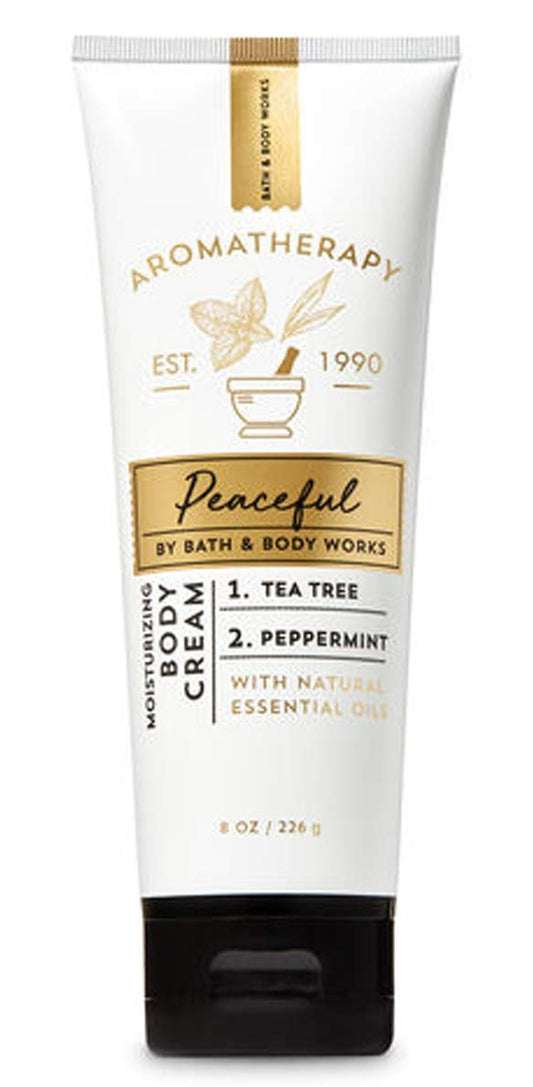 Bath & Body Works Aromatherapy Peaceful Tea Tree Peppermint 8 Ounce Moisturizing Body Cream Health & Beauty > Personal Care > Cosmetics > Bath & Body Bath & Body Works   