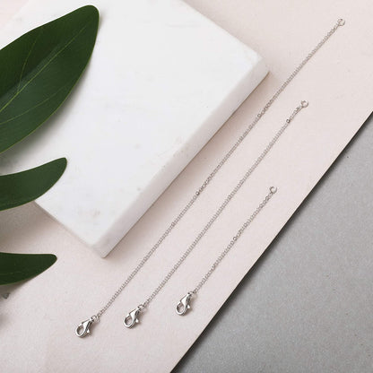 Meow Star Necklace Extender Sterling Silver Necklace Extenders Gold Chain Extenders for Necklaces Extender for Bracelet Anklet Set 2", 3", 4", and 6" Apparel & Accessories > Jewelry > Anklets Meow Star   