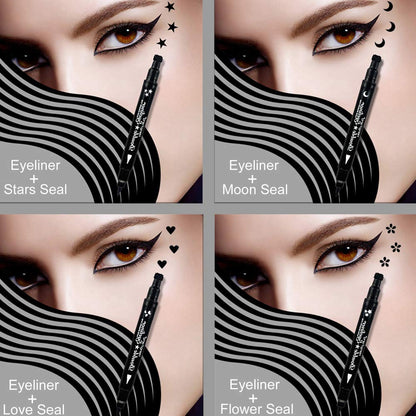 Fantexy Double-Headed Eyeliner Stamp, Eyeliner Pencil Pen with Eye Makeup Stamp, Waterproof, Double Sided & Long Lasting Seal Tattoo Makeup Tool Black No Smudge (Heart/Moon/Star/Flowers）Shape Stamp Pen 4 Pcs Health & Beauty > Personal Care > Cosmetics > Cosmetic Tools > Makeup Tools FANTEXY   