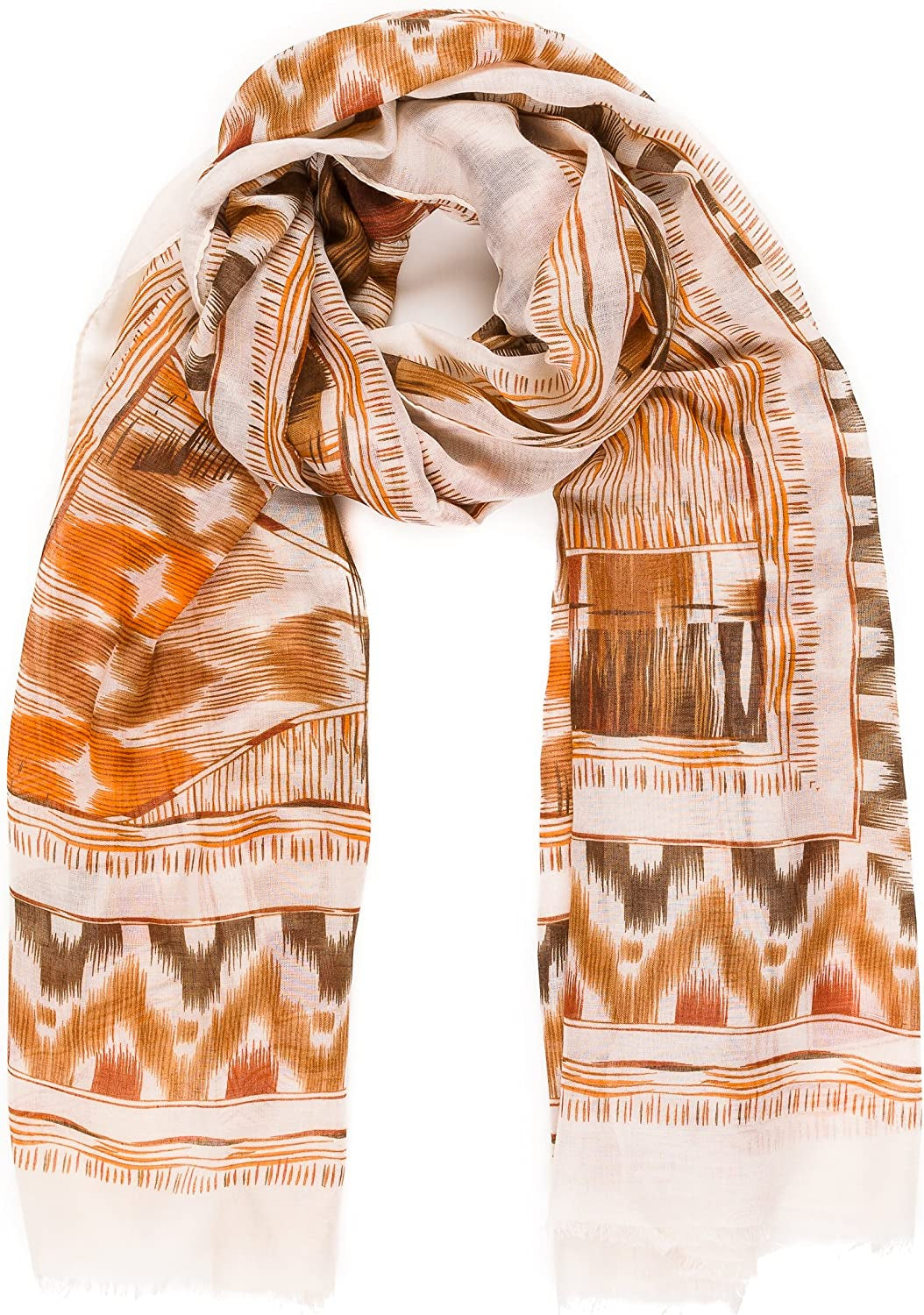 Scarf for Women Lightweight Geometric Fashion Spring Fall Winter Scarves Shawl Wraps Apparel & Accessories > Clothing Accessories > Scarves & Shawls MELIFLUOS DESIGNED IN SPAIN Madrid Collections 14 - Beige Tan Geometric  