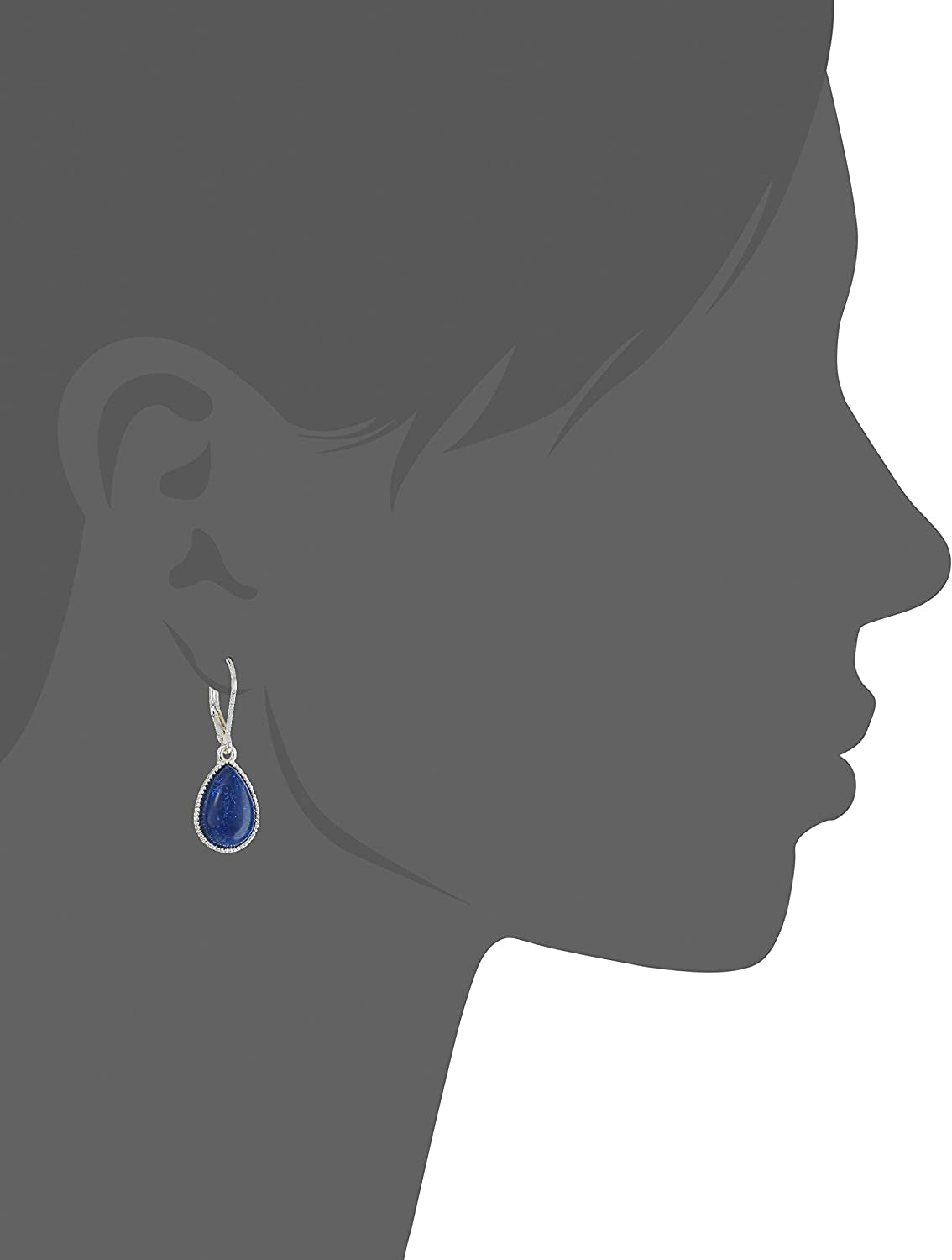 Nine West Silvertone and Denim Tear Drop Earrings Apparel & Accessories > Jewelry > Earrings NINE WEST   