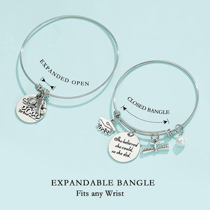 M MOOHAM Graduation Gifts for Her 2022, Senior Class of 2022 High School College Graduation Gifts for Women Girls Friend Daughter, Inspirational Graduation Bracelet Jewelry Apparel & Accessories > Jewelry > Bracelets M MOOHAM   