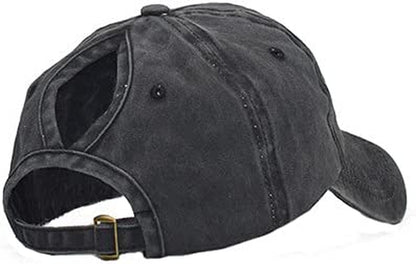 Eohak Ponytail Baseball Hat Distressed Retro Washed Womens Twill Apparel & Accessories > Clothing Accessories > Hats KYLIE MAX   