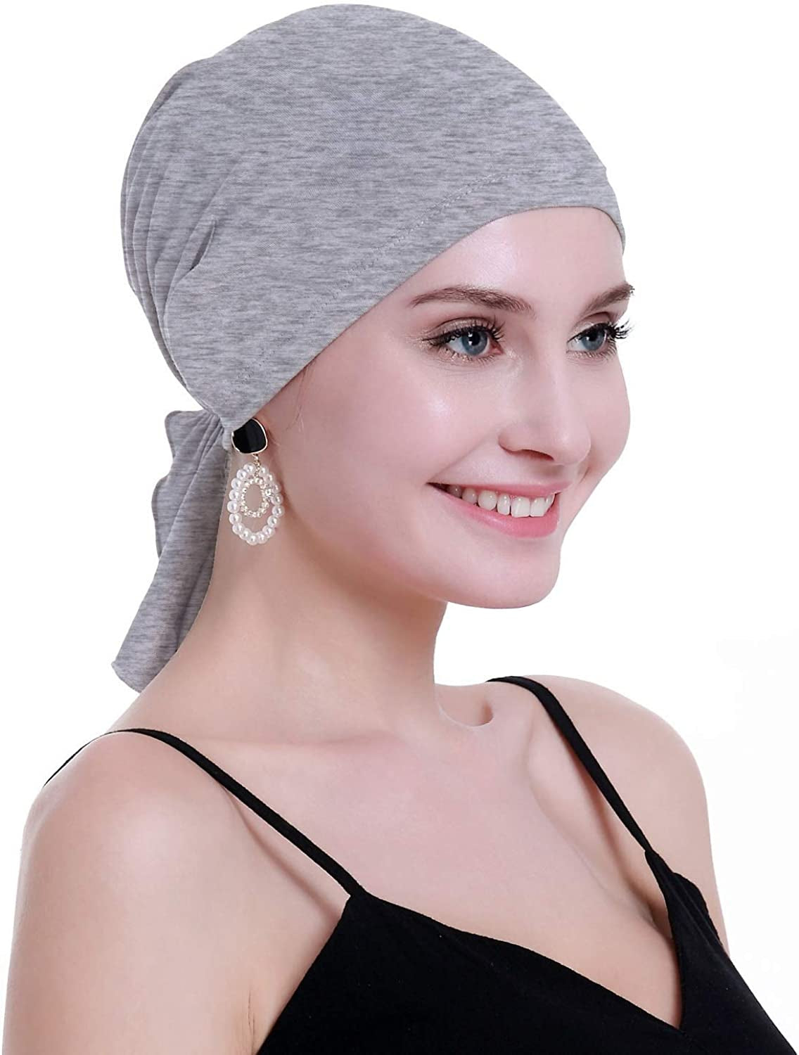 Osvyo Bamboo Chemo Headscarf for Women Hair Loss - Cancer Slip on Headwear Turbans Sealed Packaging Apparel & Accessories > Clothing Accessories > Headwear osvyo Bamboo Light Flecking Gray One Size 