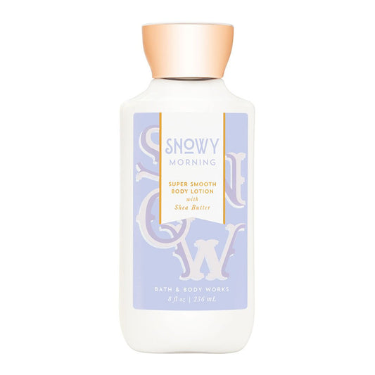 Bath and Body Works Snowy Morning Super Smooth Body Lotion with Shea Butter 8 Ounce Purple Label 2017 Health & Beauty > Personal Care > Cosmetics > Bath & Body Bath & Body Works   