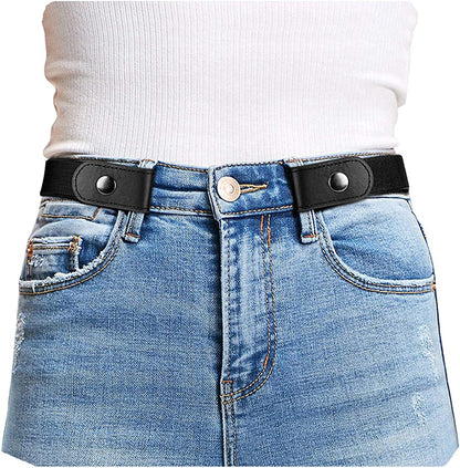 Buckle Free Comfortable Elastic Belt for Women or Men, Buckle-Less No Bulge No Hassle Invisible Belts by WHIPPY Apparel & Accessories > Clothing Accessories > Belts WHIPPY 1-black Large Size: 32"-48" 