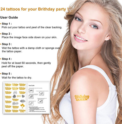 Black Birthday Sash Crowns Tiara Headband for Women - Birthday Buttons Pins Badges Gifts for Girl Birthday Party Supplies Apparel & Accessories > Clothing Accessories > Sashes ERTREE   