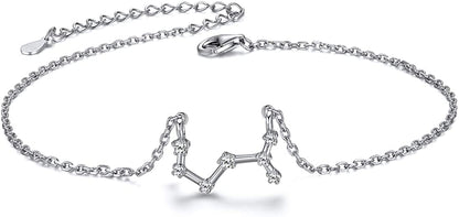 Chicsilver 12 Constellation Zodiac Anklet for Women Girls Sterling Silver Cubic Zirconia Horoscope Ankle Bracelets, 8"-10" Adjustable(With Gift Box) Apparel & Accessories > Jewelry > Anklets ChicSilver Jewelry Scorpio (Oct 23 - Nov 21)  