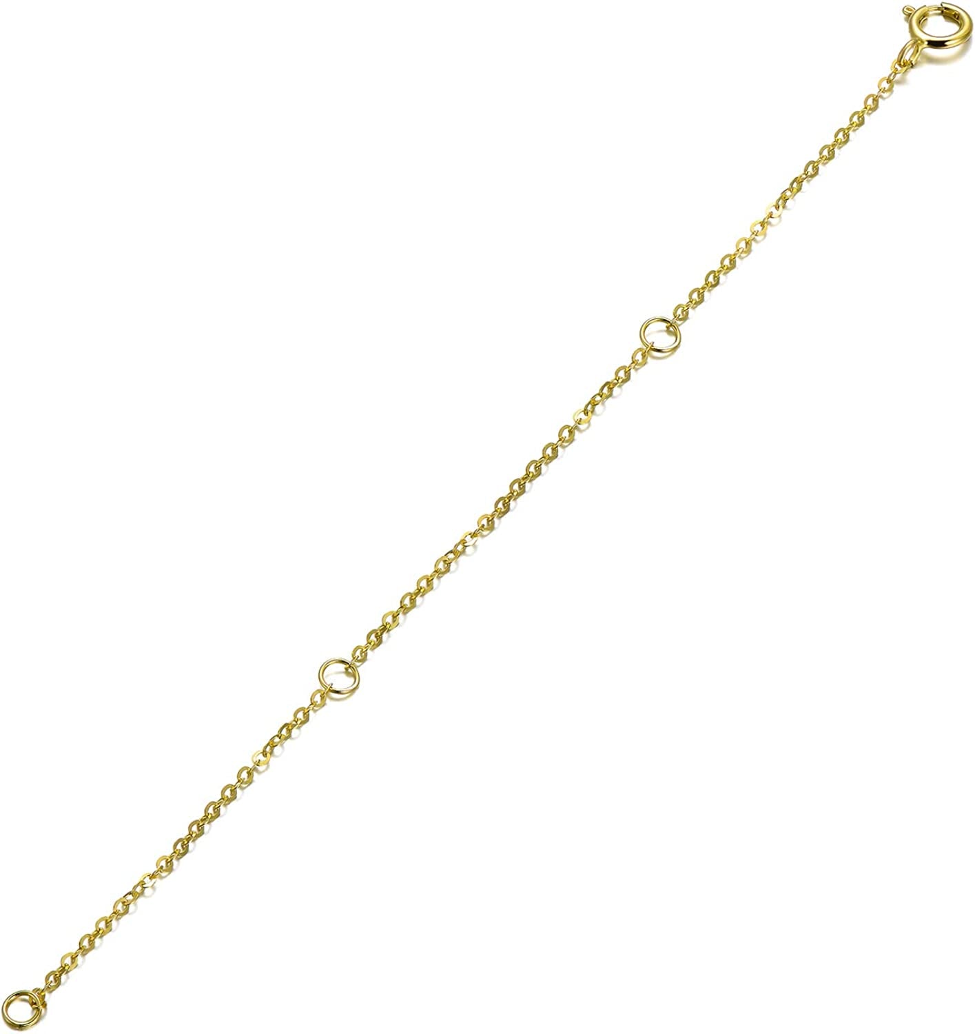 FENCCI 14K Solid Gold Chain Necklace Extender 2,3,4 Inch, Delicate Durable Adjustable Gold Chain Extender for Gold Necklace Bracelet Anklet Apparel & Accessories > Jewelry > Anklets FENCCI Yellow Gold 4 inch 