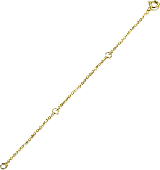 FENCCI 14K Solid Gold Chain Necklace Extender 2,3,4 Inch, Delicate Durable Adjustable Gold Chain Extender for Gold Necklace Bracelet Anklet Apparel & Accessories > Jewelry > Anklets FENCCI Yellow Gold 4 inch 