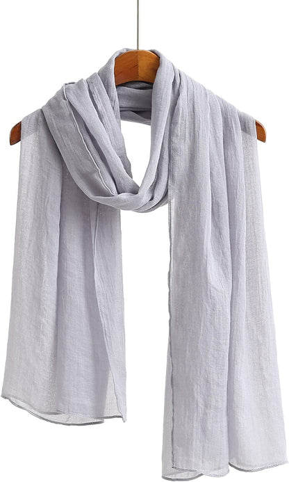 Jeelow Cotton Feel Scarf Shawl Wrap Soft Lightweight Scarves and Wraps for Men Women Apparel & Accessories > Clothing Accessories > Scarves & Shawls Jeelow Light Grey  