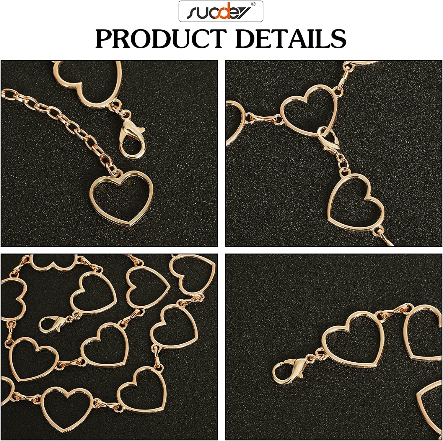 Metal Body Chain Women Belly Waist Chain SUOSDEY Fashion Body Jewelry Link Belts Apparel & Accessories > Jewelry > Body Jewelry SUOSDEY   