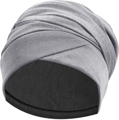 Ever Fairy Turban Head Wrap Scarf,African Women' Soft Long Scarf Shawl Hair Bohemian Headwrap Stretch Headband Tie Apparel & Accessories > Clothing Accessories > Scarves & Shawls Ever Fairy Grey  
