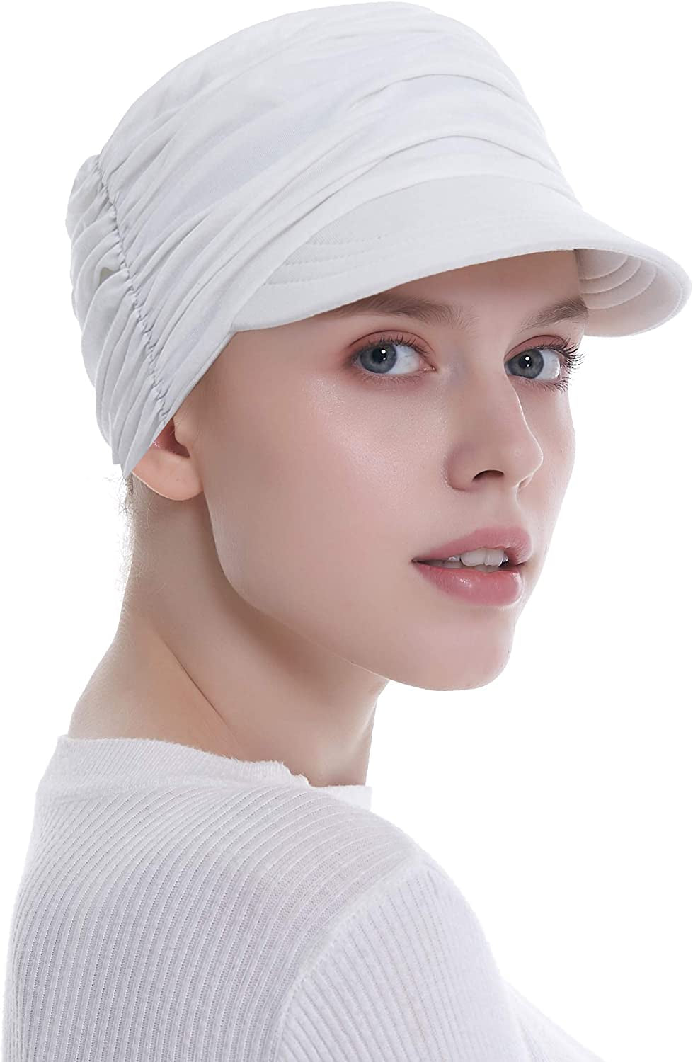 Bamboo Fashion Hat for Woman Daily Use with Brim Visor, Hats for Cancer Chemo Patients Apparel & Accessories > Clothing Accessories > Headwear HatsCity.com   