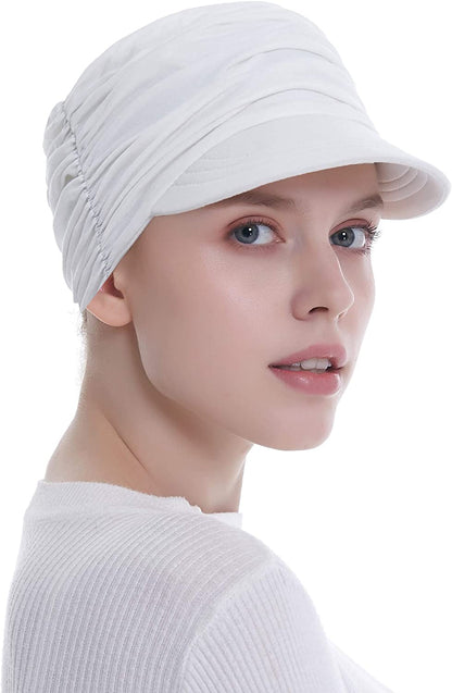 Bamboo Fashion Hat for Woman Daily Use with Brim Visor, Hats for Cancer Chemo Patients Apparel & Accessories > Clothing Accessories > Headwear HatsCity.com   