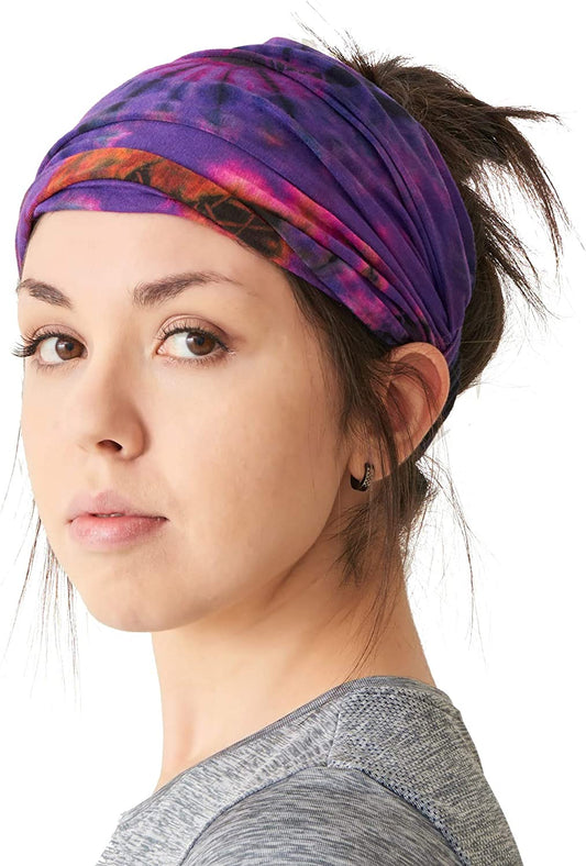 CHARM Tie-Dye Bandana Headbands - Psychedelic Hippie Womens Head Scarf Boho Mens Apparel & Accessories > Clothing Accessories > Bandanas & Headties CHARM B  