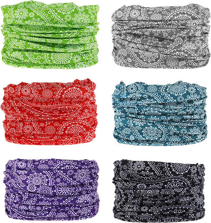 DEMIL 6PCS/8PCS/12PCS Seamless Headband Bandanas Headwear for Men&Women Scarf Apparel & Accessories > Clothing Accessories > Headwear Demil Sports 6pcs-Rains2  