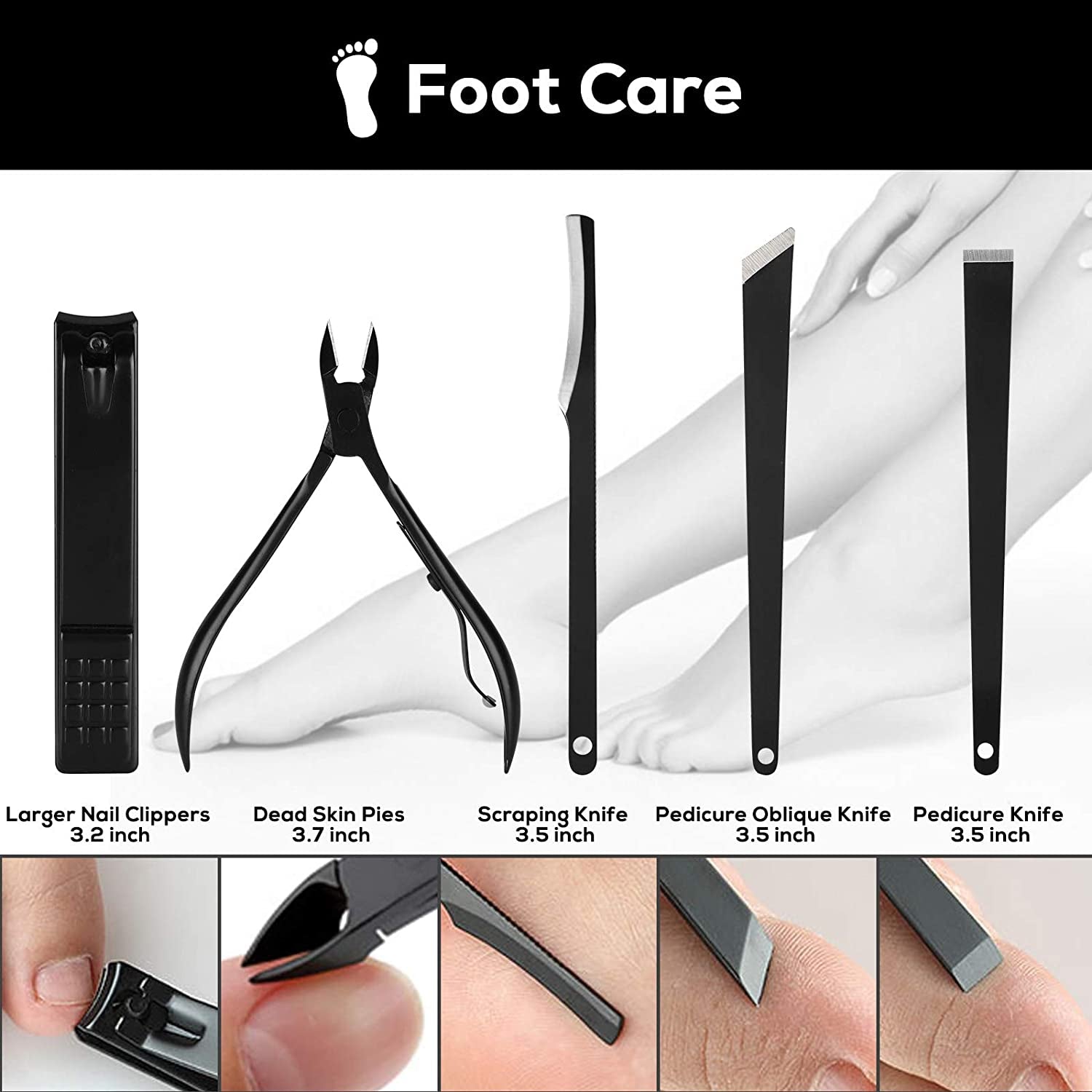 Manicure Set Nail Clippers Pedicure Set, 18 in 1 Professional Grooming Kit Stainless Steel Nail Scissors Nail Cutter Foot Care Tools Fingernail Clippers for Men and Women with Portable Travel Case Health & Beauty > Personal Care > Foot Care SUNJOYCO   