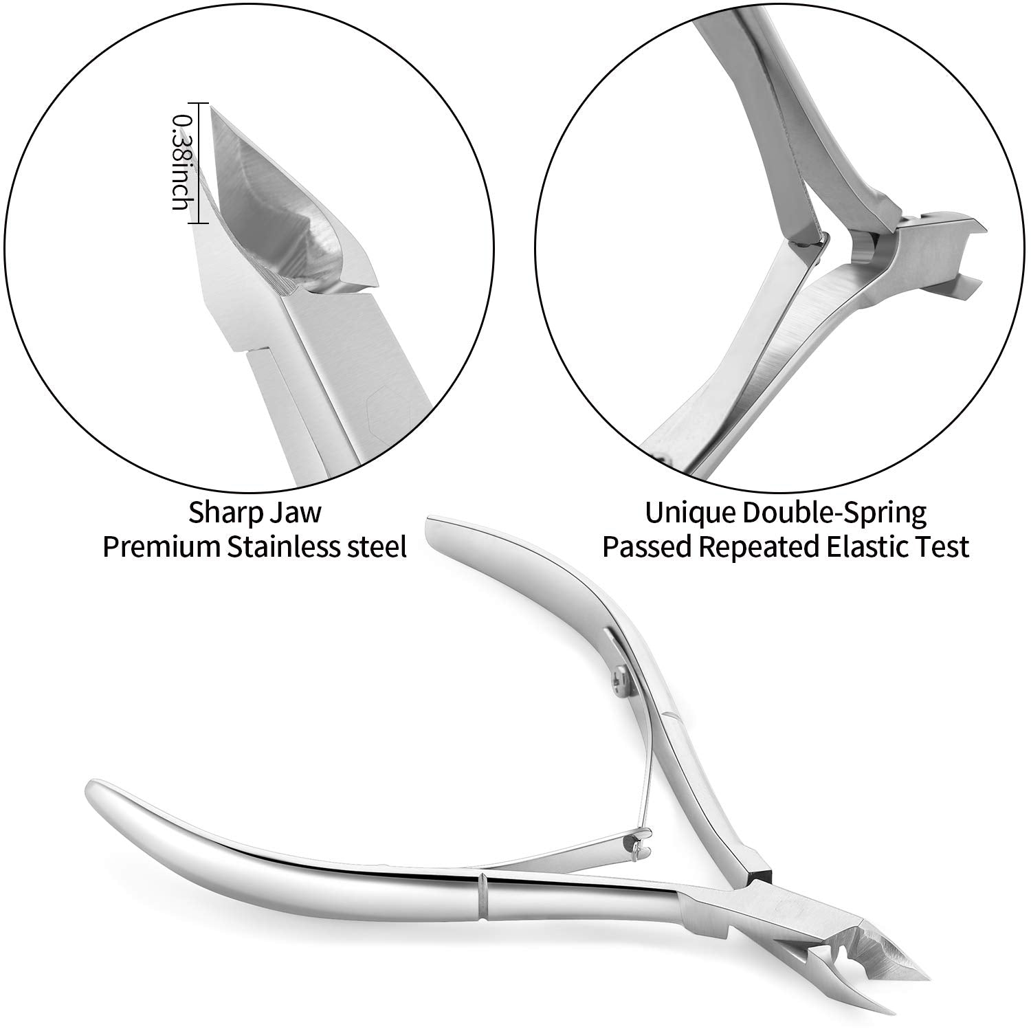 Cuticle Trimmer with Cuticle Pusher -YINYIN Cuticle Remover Cuticle Nippers Professional Stainless Steel Cuticle Pusher and Cutter Clippers Durable Pedicure Manicure Tools for Fingernails and Toenails Health & Beauty > Personal Care > Cosmetics > Cosmetic Tools > Nail Tools YINYIN   
