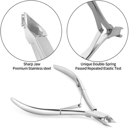 Cuticle Trimmer with Cuticle Pusher -YINYIN Cuticle Remover Cuticle Nippers Professional Stainless Steel Cuticle Pusher and Cutter Clippers Durable Pedicure Manicure Tools for Fingernails and Toenails Health & Beauty > Personal Care > Cosmetics > Cosmetic Tools > Nail Tools YINYIN   