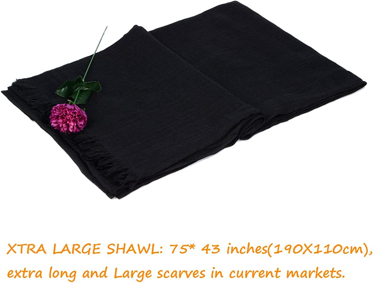 Iristide Women Summer Scarfs Large Long Lightweight Linen Beach Gauze Shawl Wrap 75”×43” Apparel & Accessories > Clothing Accessories > Scarves & Shawls Iristide   