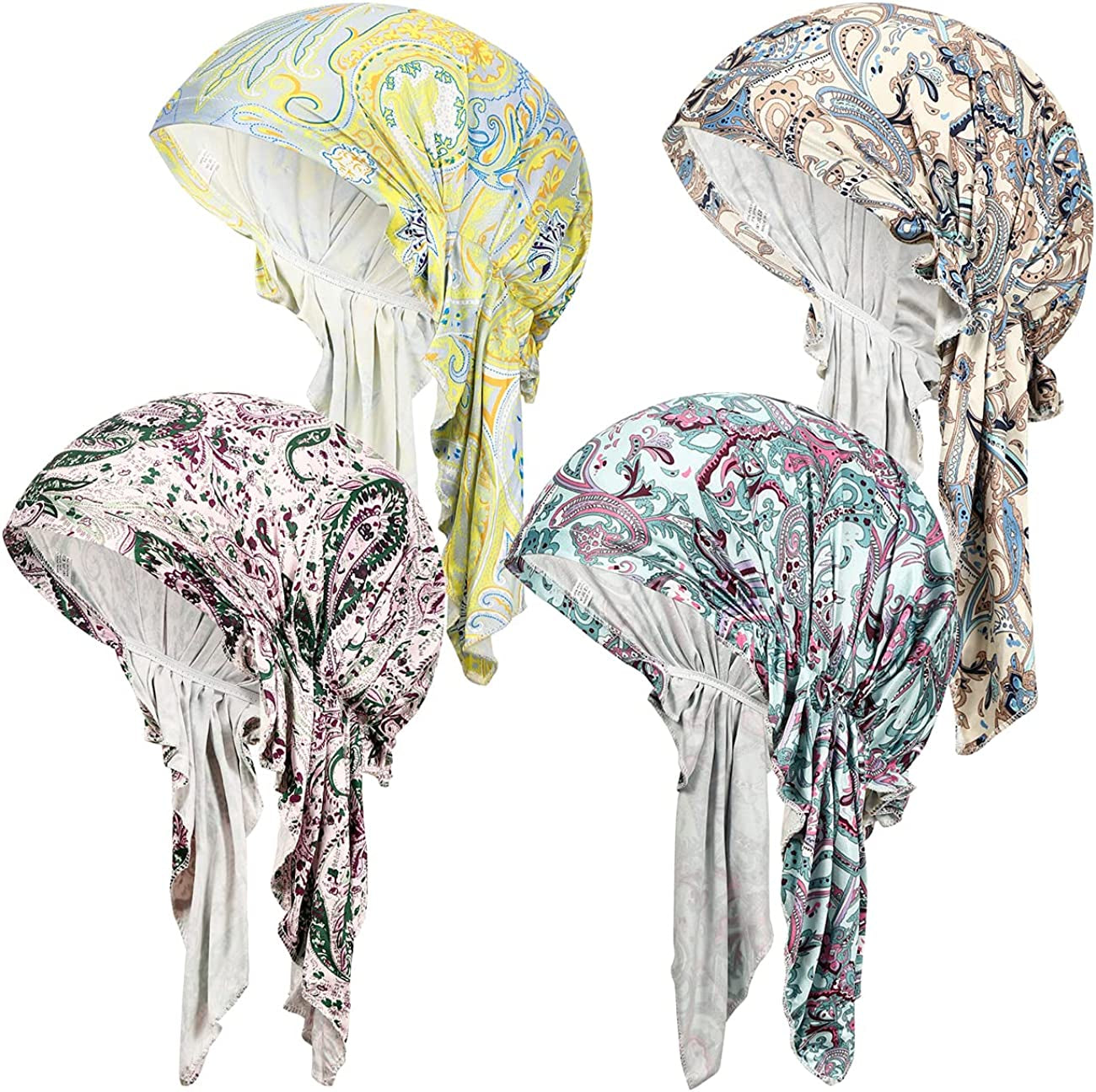 Summer Chemo Scarf Lightweight Silky Beanie Ruffle Cap Cancer Headwear for Womens Apparel & Accessories > Clothing Accessories > Headwear DancMolly Style K  
