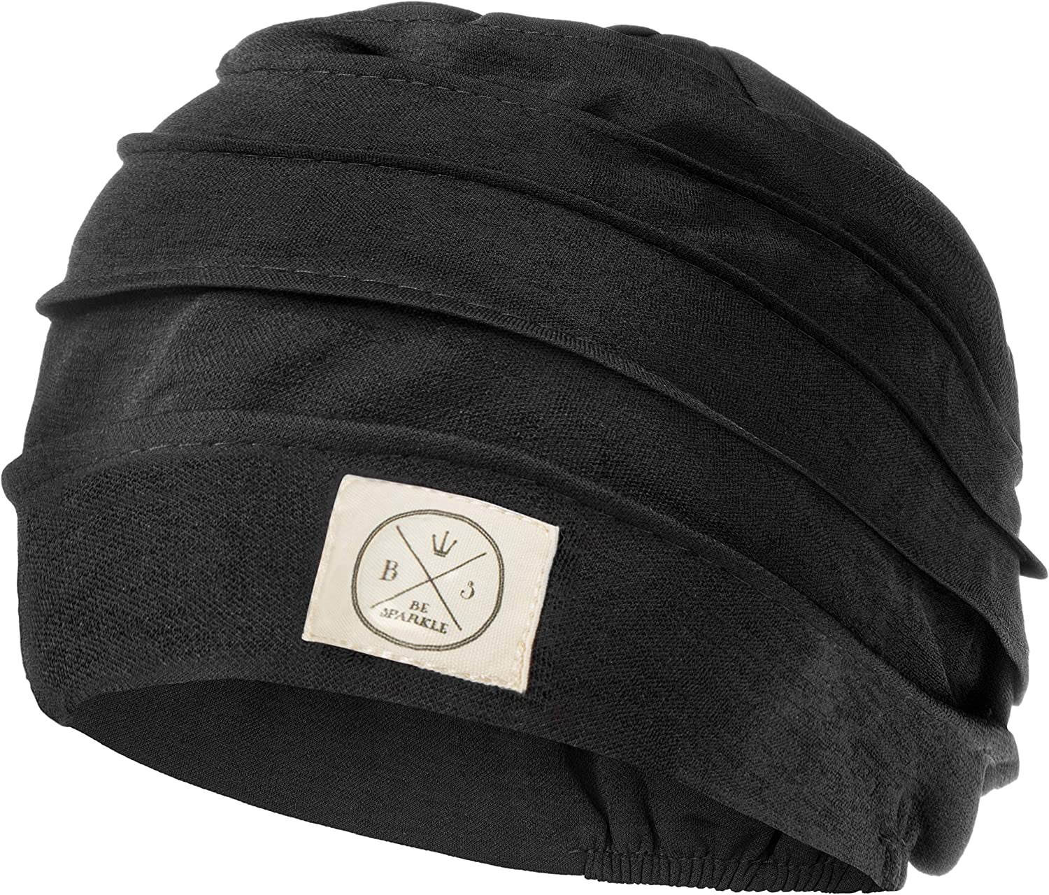 Be Sparkle Slouchy Headwraps, Cancer Headwear for Women Perfect for Chemo or Hair Loss Apparel & Accessories > Clothing Accessories > Headwear BS BE SPARKLE Black  
