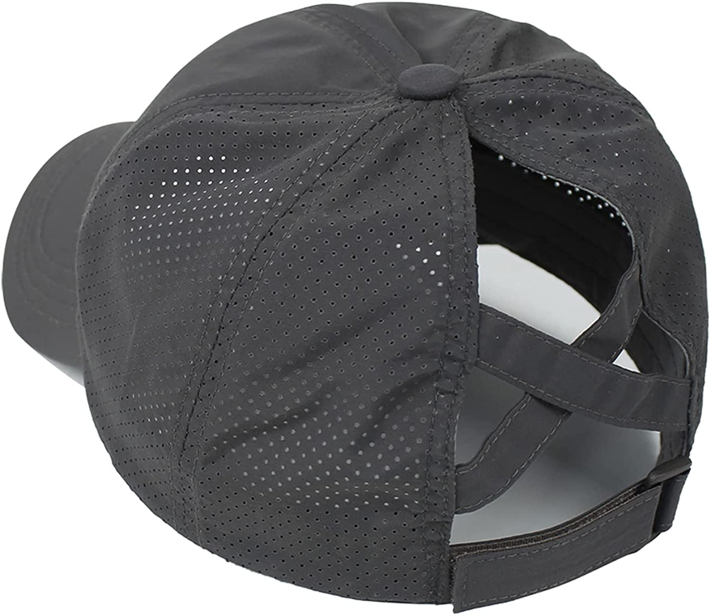 HGGE Womens Criss Cross Ponytail Baseball Cap Adjustable High Messy Bun Ponycap Quick Drying Hat Apparel & Accessories > Clothing Accessories > Hats HGGE   