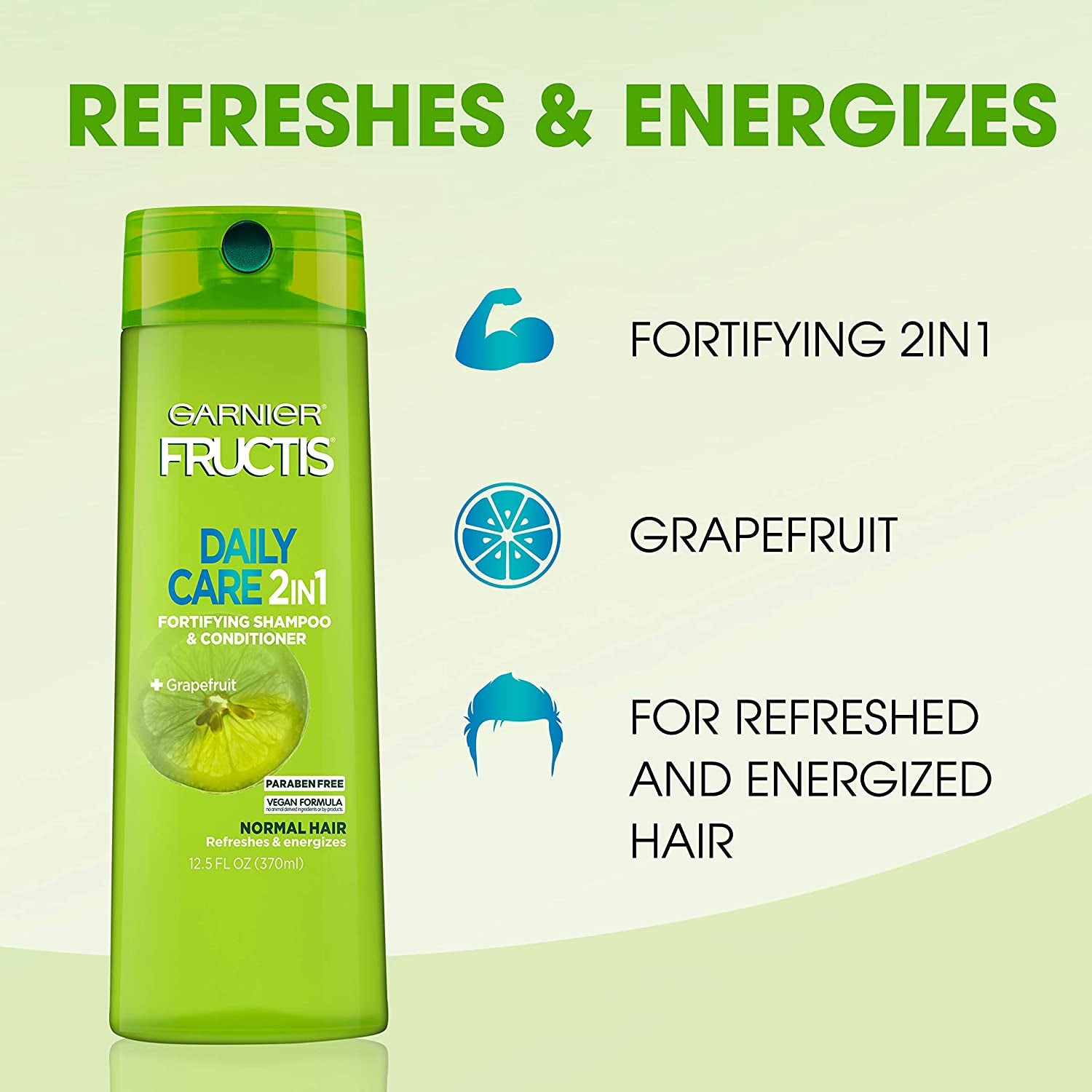 Garnier Fructis Fortifying 2-In-1 Shampoo and Conditioner for Stronger-Looking Hair with Touchable Softness, Daily Hair Care for Men and Women, Vegan, Paraben-Free 22 Fl Oz, 2 Count Health & Beauty > Personal Care > Hair Care Garnier   
