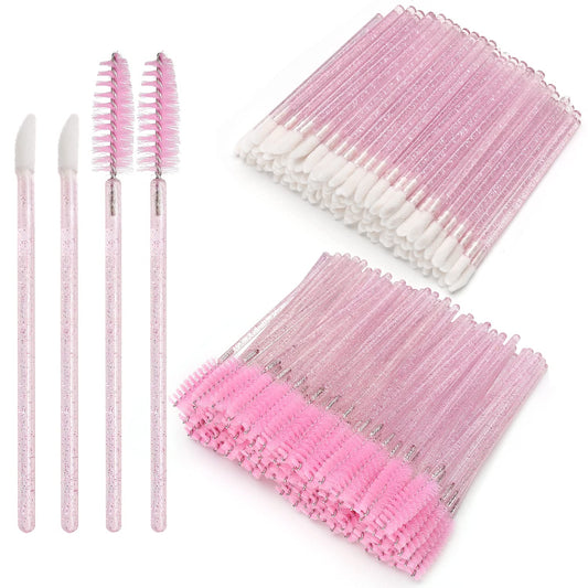 Iminoo 200 PCS Disposable Lip Wands and Mascara Wands, Disposable Mascara Lipstick Makeup Brushes Eyelash Lip Gloss Brushes Applicators Makeup Tool (200, Crystal Pink) Health & Beauty > Personal Care > Cosmetics > Cosmetic Tools > Makeup Tools iminoo Crystal Pink 200 