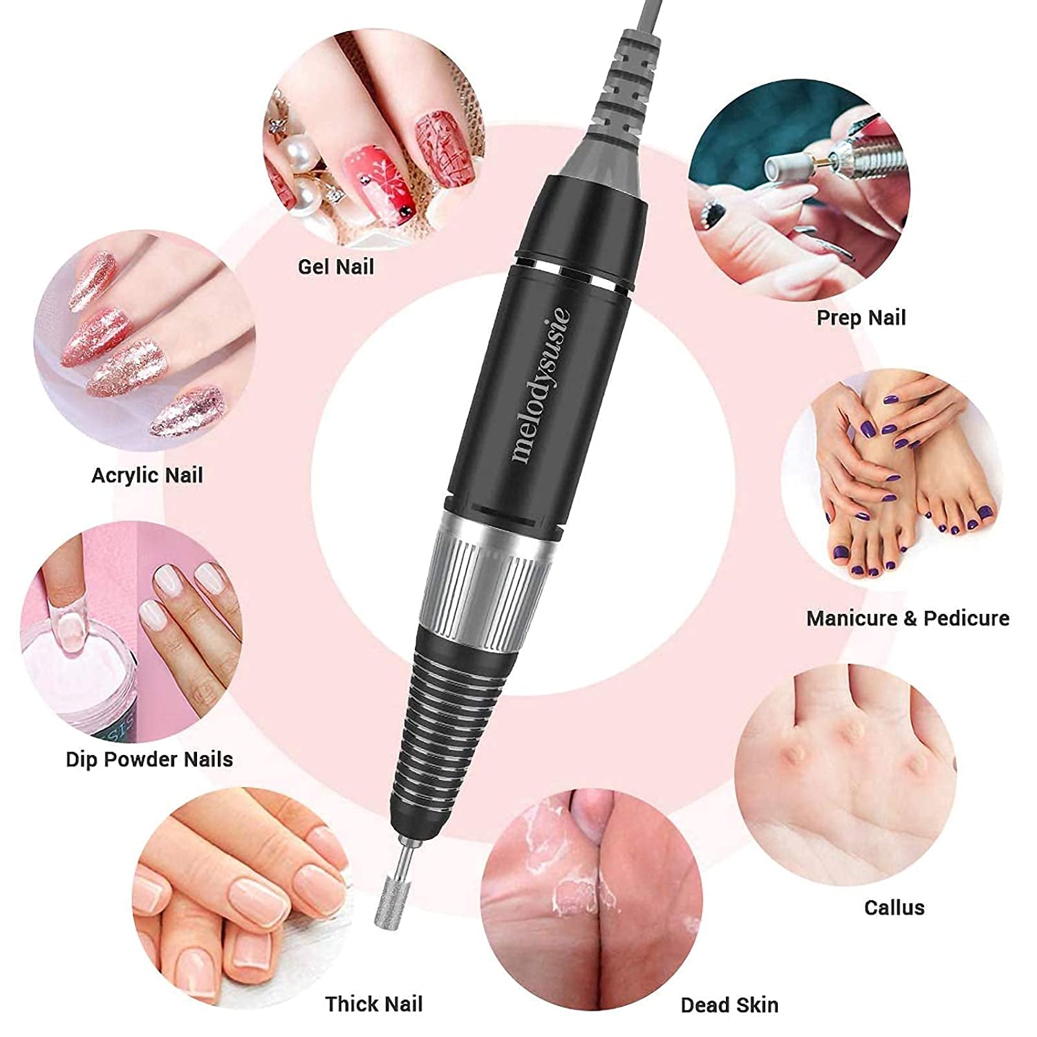 Melodysusie Professional Rechargeable 30000 Rpm Nail Drill, Portable E-File with Long Life Battery, Electric Tool for Acrylic Nail Natural Extension Poly Nail Gel, Nail Drill Bit (Straight Coarse) Health & Beauty > Personal Care > Cosmetics > Cosmetic Tools > Nail Tools MelodySusie   