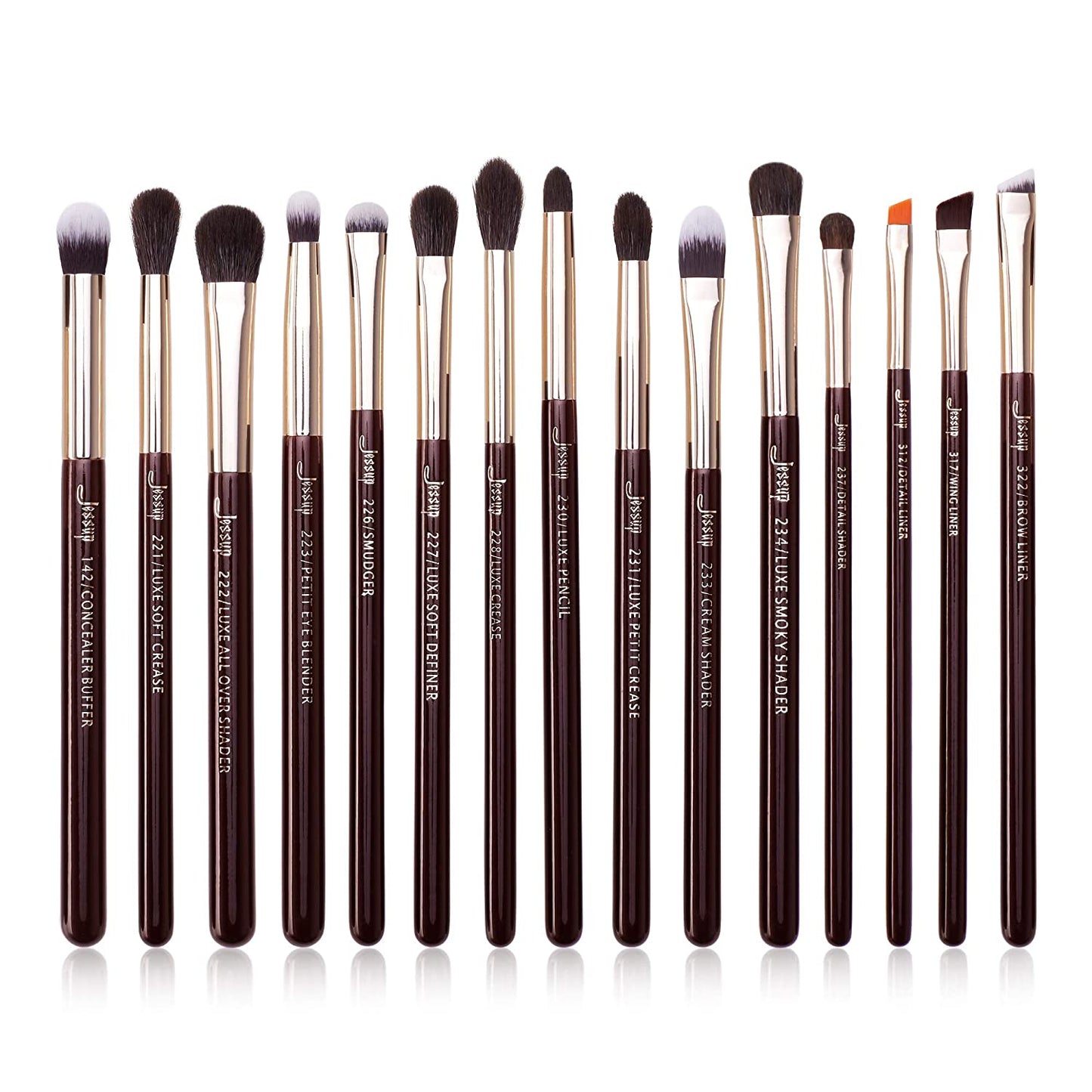 Jessup 15Pcs Professional Makeup Brushes Set Make up Brush Tools Kit Eye Liner Shader Wood Handle Natural-Synthetic Hair Brushes Pearl Black/Rose Gold T157 Health & Beauty > Personal Care > Cosmetics > Cosmetic Tools > Makeup Tools Jessup Zinfandel  