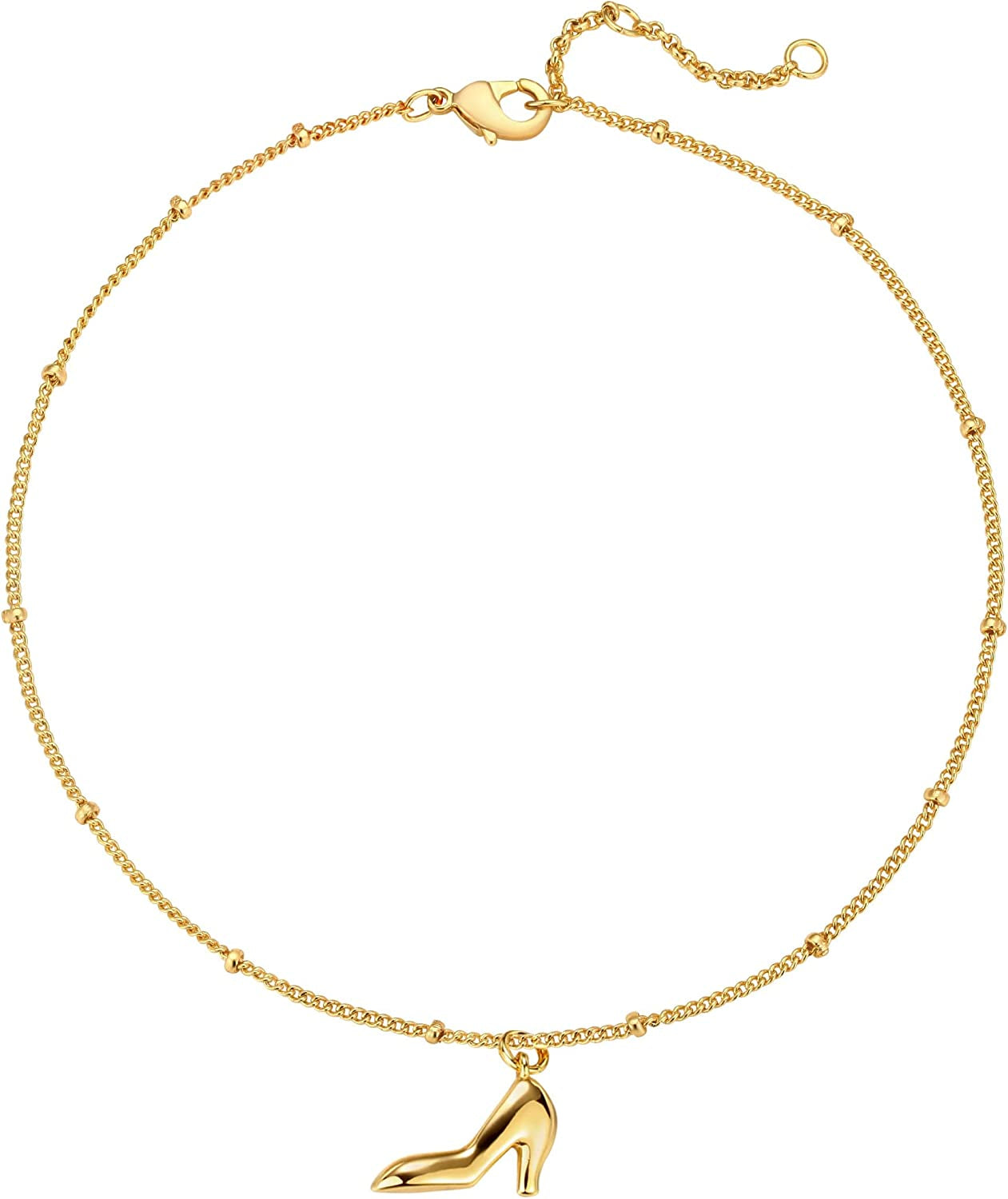 VACRONA Gold Anklets for Women 14K Gold Plated Boho Beach Beaded Chain Anklet Dainty Turquoises Evil Eye Ankle Bracelet Adjustable Chain Anklet Foot Jewelry Apparel & Accessories > Jewelry > Anklets VACRONA High heels  