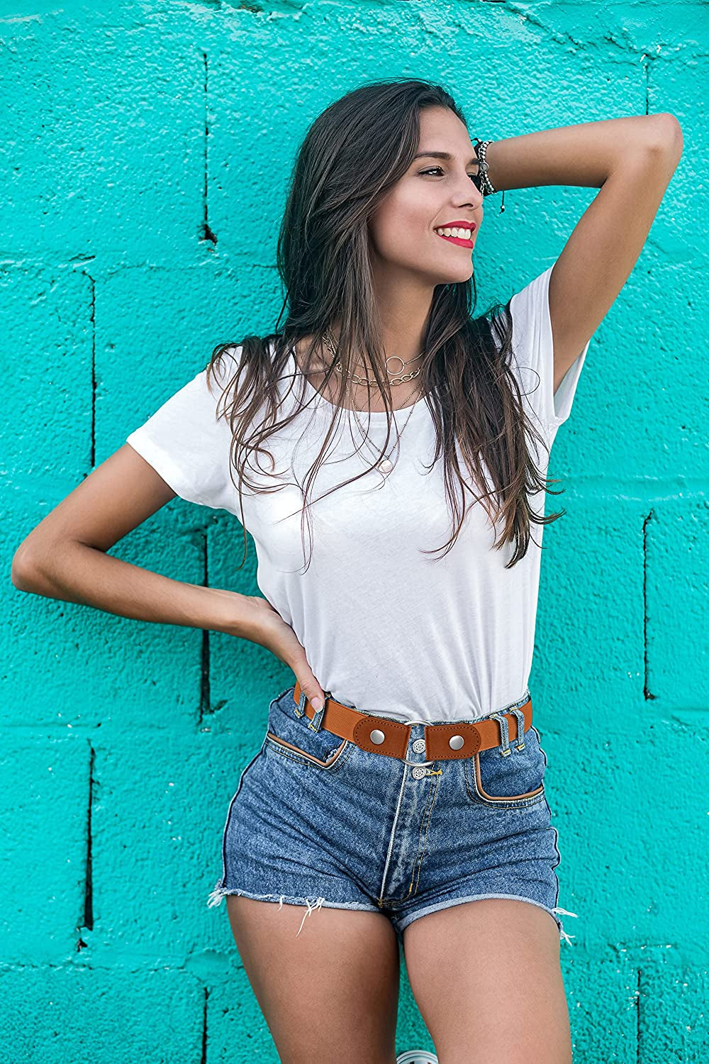 Udekit No Buckle Elastic Stretch Belts Buckle Free Waist Belt for Jeans Pants Apparel & Accessories > Clothing Accessories > Belts Udekit   