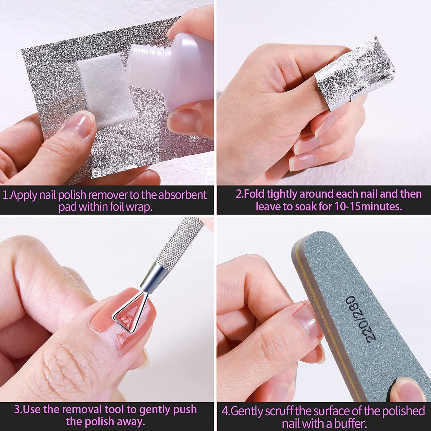 Nail File Buffer, Teenitor Gel Nail File Set, 6PCS Professional Nail Buffer File Block, 100PCS Nail Remover Foil Wraps, Cuticle Pusher and Cuticle Peeler, Gel Nail Remover Tools Kit Health & Beauty > Personal Care > Cosmetics > Cosmetic Tools > Nail Tools Teenitor   