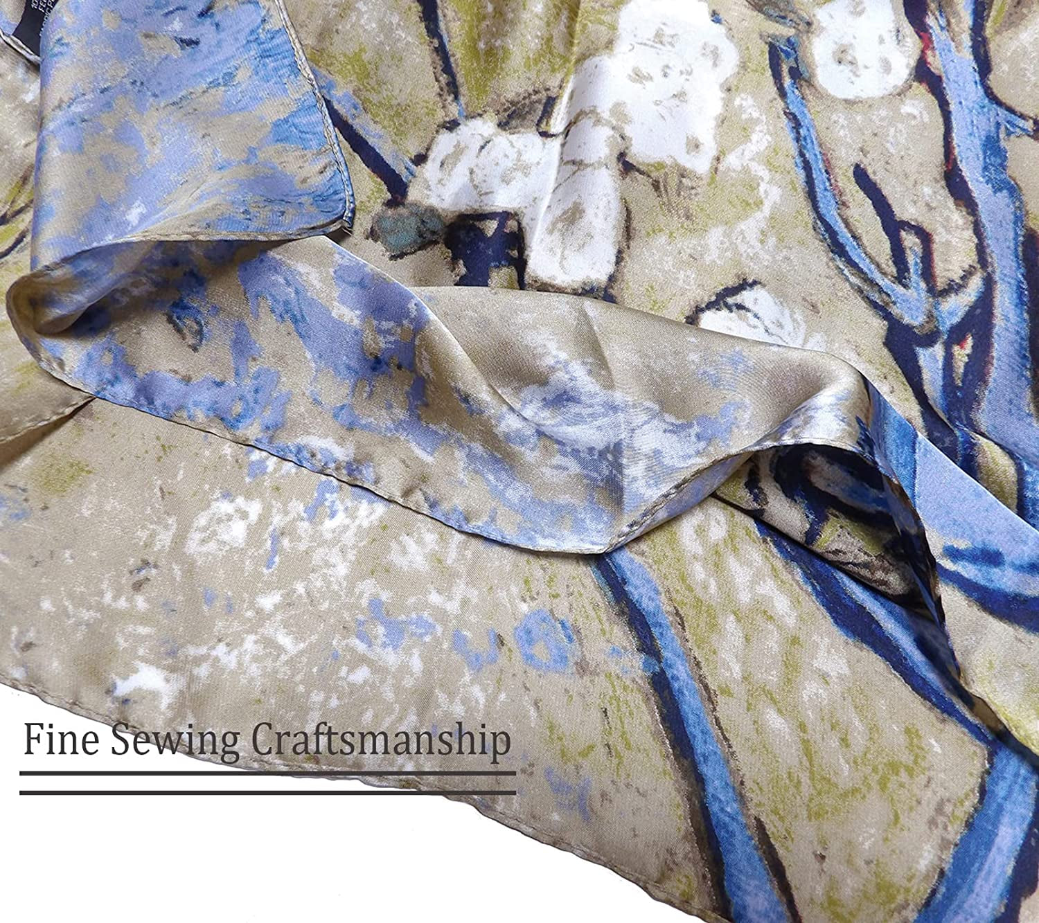 Silk Scarf for Women Fashion Long Satin Lightweight Large Shawl Wrap Printed Sleep 70''X35'' Apparel & Accessories > Clothing Accessories > Scarves & Shawls KYLIE MAX   