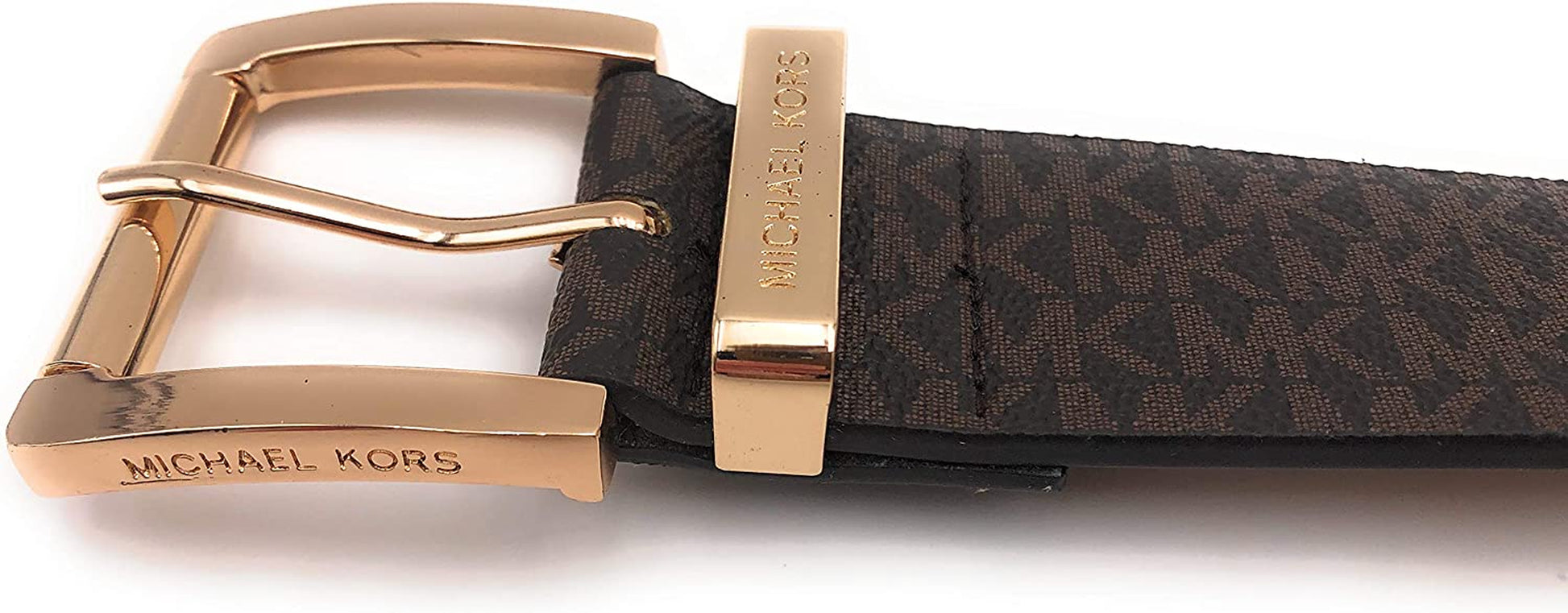 Michael Kors Women'S Synthetic Leather Mk Design Square Buckle Fashion Belt Apparel & Accessories > Clothing Accessories > Belts Michael Kors   