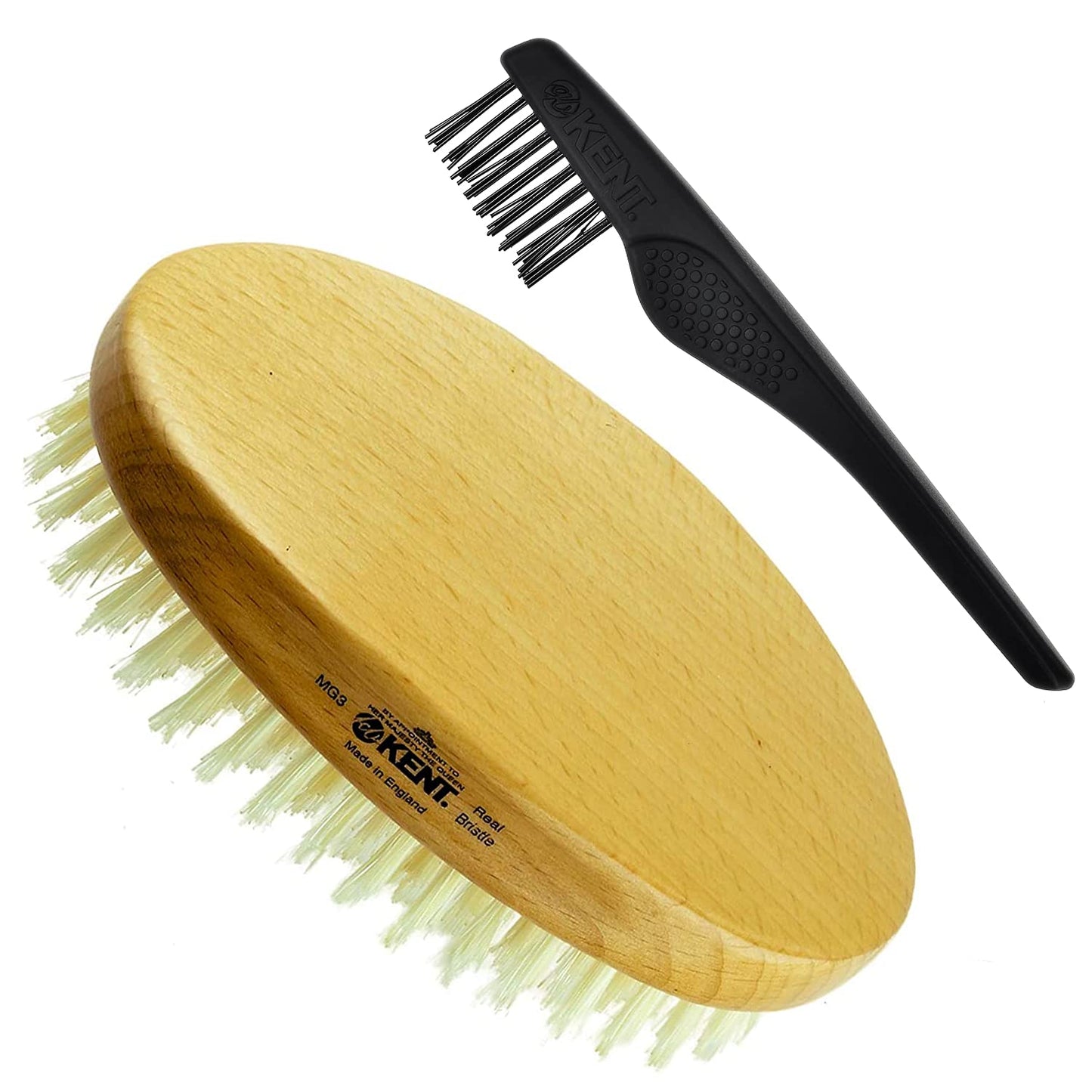 Kent MG3 Finest Men'S Hair Brush & Beard Brush for Skin Care - 100% Natural White Boar Bristle Brush for Mens Grooming, Scalp Brush, 360 Wave, and Beard Straightener for Men'S Hair Care Health & Beauty > Personal Care > Hair Care KENT MG3+LPC3  
