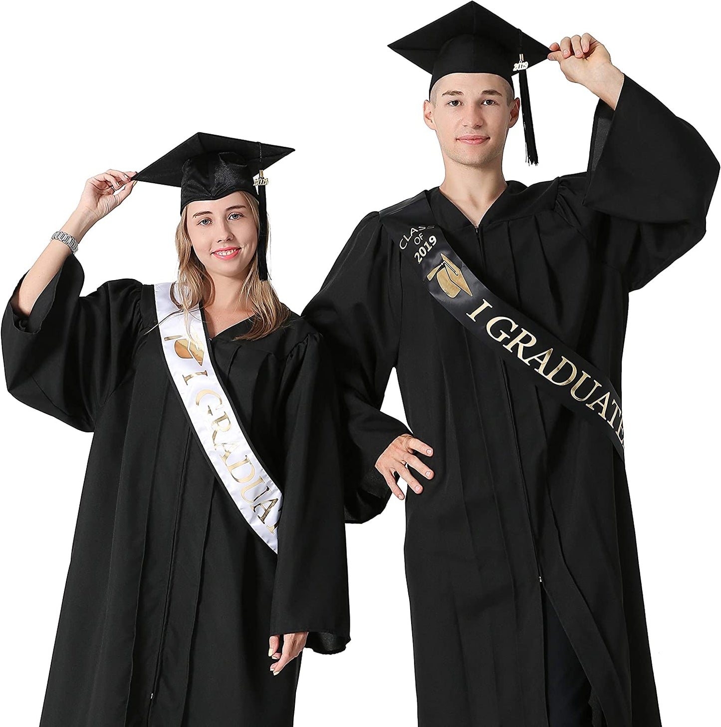 Graduationmall Graduation Sash Class of 2022 Graduation Stole with Gold Glitter Letter I Graduated for Party Apparel & Accessories > Clothing Accessories > Sashes KYLIE MAX   