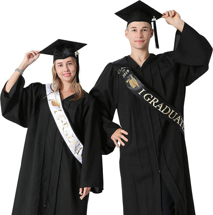 Graduationmall Graduation Sash Class of 2022 Graduation Stole with Gold Glitter Letter I Graduated for Party Apparel & Accessories > Clothing Accessories > Sashes KYLIE MAX   