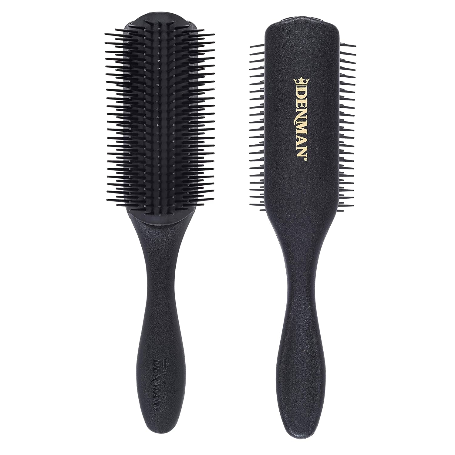 Denman Hair Brush for Curly Hair D3 (Black) 7 Row Classic Styling Brush for Detangling, Separating, Shaping and Defining Curls Health & Beauty > Personal Care > Hair Care Denman 9-row medium (all-black) 9 Row 