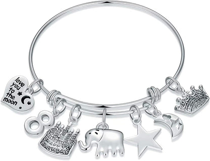 Birthday Gifts for Women Girls Bracelet, Expandable Charm Bracelets 5Th 6Th 7Th 8Th 9Th 10Th 20Th 30Th 40Th 50Th 60Th 70Th 80Th 90Th Birthday Gift for Friend, Mom, Daughter, Niece, Sister, Grandma Apparel & Accessories > Jewelry > Bracelets M MOOHAM "8th"  