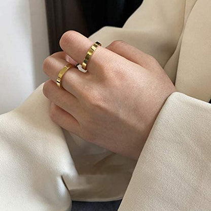 3Mm 14K Gold Filled Rings for Women Girls Stacking Stackable Band Thumb Pointer Finger Plain Ring Comfort Fit Size 5 to 10
