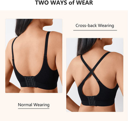3Pack Nursing Bra Maternity Breastfeeding Bras Bralette Seamless Push up Sleeping Bras for Women