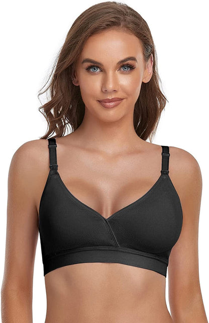 3Pack Nursing Bra Maternity Breastfeeding Bras Bralette Seamless Push up Sleeping Bras for Women