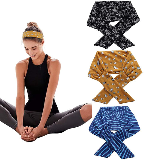 3PCS Adjustable Headband Knotted Hairband - Tie up Head Wrap Headband for Sports/Running/Yoga Apparel & Accessories > Clothing Accessories > Bandanas & Headties Molans Color-A  